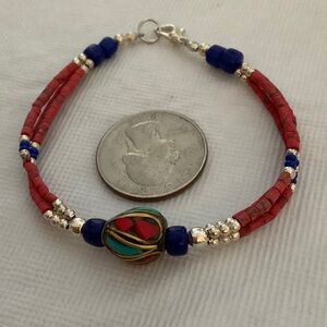 NWOT TIBETAN SILVER HANDCRAFTED BEADED BRACELET